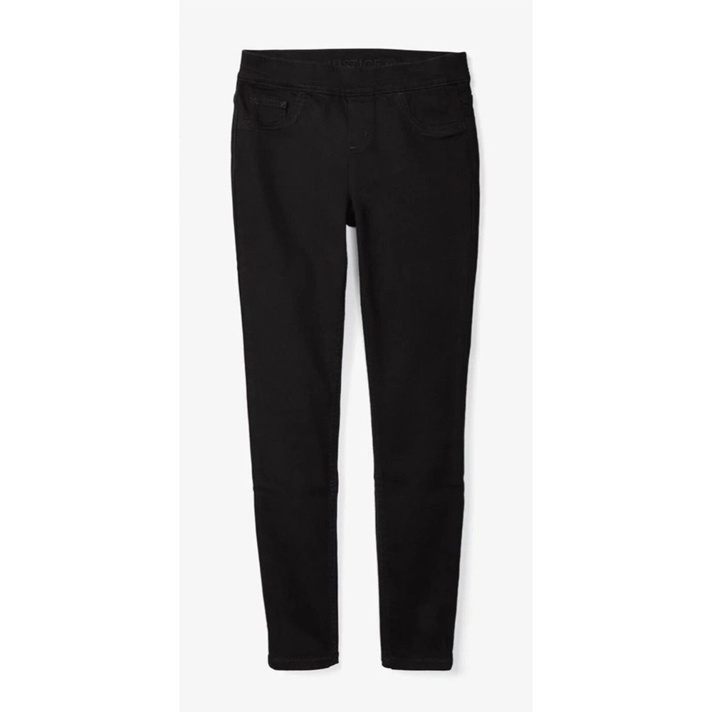 Justice Black Wash Stretchy Girls' Pull On Jean Leggings Jeggings Pants Size 10